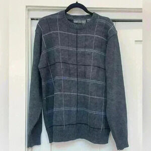 Vintage Oscar de la Renta Men’s Sweater. Blue and grey. Size large
